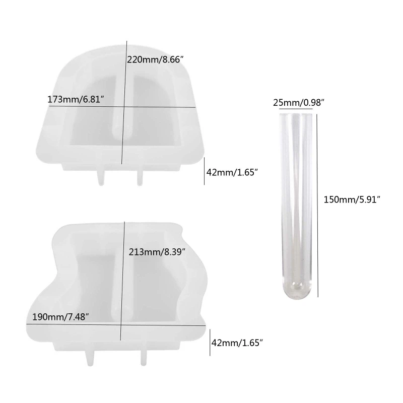 

95AB полимерная форма для станции размножения растений, ваза, силиконовая форма, овальная форма в форме волны, цветочный горшок с испытательн...