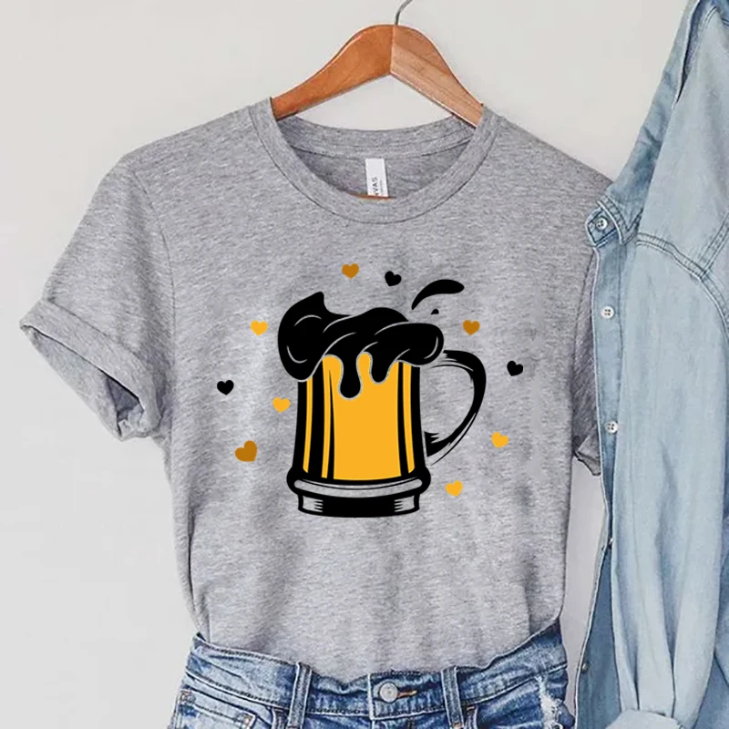 

BEER T-Shirts Women Short Sleeve Tops Casual BEER Bubble Clothing Casual Fashion Vintage Female Tops Women Round Neck T-Shirts