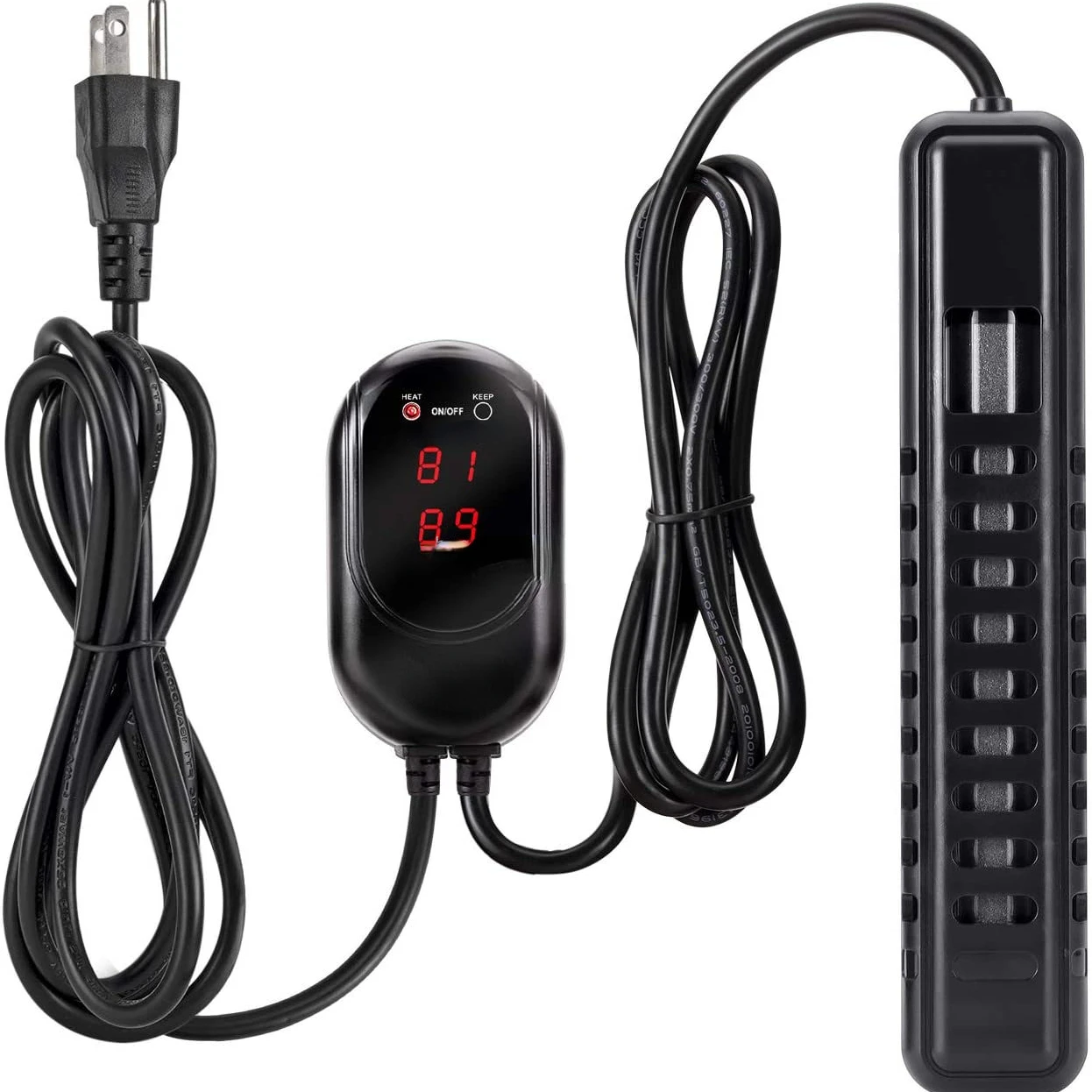 

Aquarium Heater 100W/200W/300W/500W/800W Heater External Temperature Controller LED Temperature Display with 2 Suction Cups