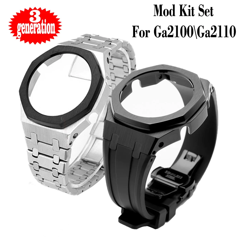 

For Casio Ga2100 Refit Stainless Steel Watch Case for Casioak Mod Kit For Gshock Rubber Strap Ga2110 Watch DIY Watch Accessories