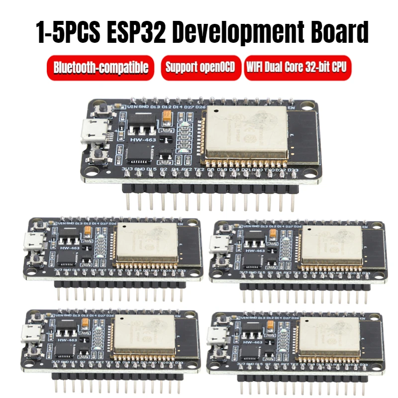 1-5PCS ESP-32S ESP-WROOM-32 ESP32 WIFI Dual Core CPU Development Board Wi Fi+Bluetooth BT Module Ultra-Low Power Consumption