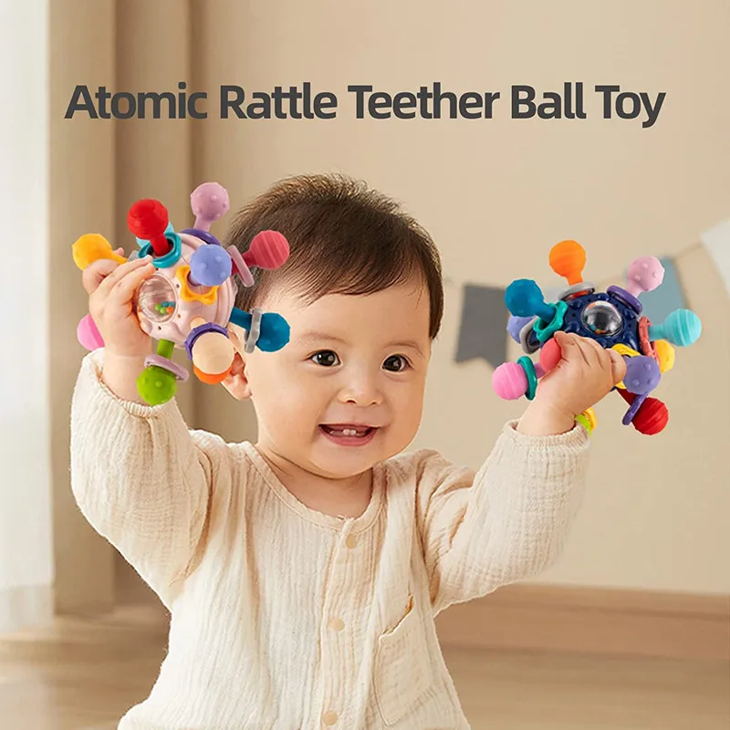 

Baby Teething Toys Sensory Development Chew Teething Ball Rattle Teether Toys Grasping Activity Baby Toys for Babies 0 12 Months
