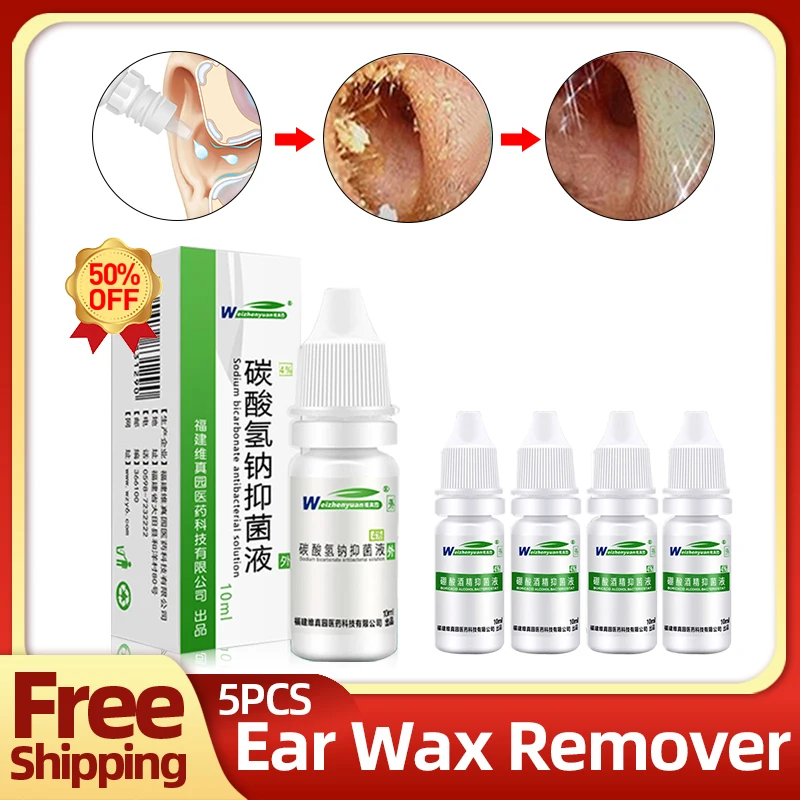 

Ear Cleaner Earpick Cleaning Ear Pick Remove Ear Wax Drops Earwax Removal Sodium Bicarbonate Medicine 2/5bottles