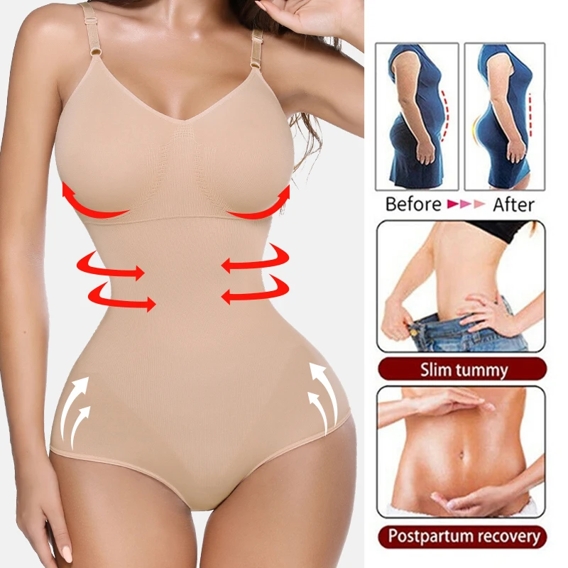 

Women’s Full body Shaper Sealess Firm Tummy Control Shapewear Slimming Underwear Top Slim Bodysuit Waist Trainer Corset