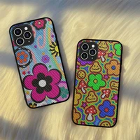 flower power phone case hard leather case for iphone 11 12 13 mini pro max 8 7 plus se 2020 x xr xs coque