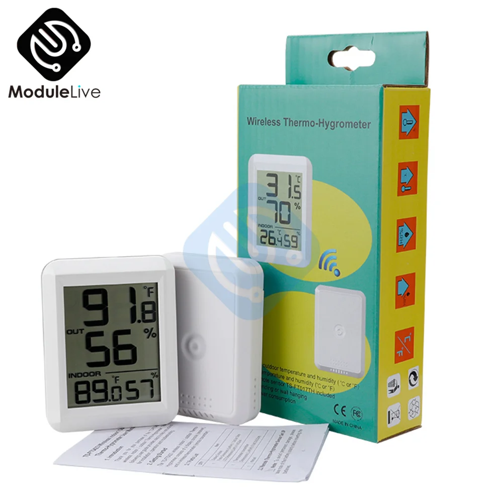 

Беспроводной Измеритель температуры и влажности для помещений и улицы, электронный Термогигрометр с цифровым дисплеем