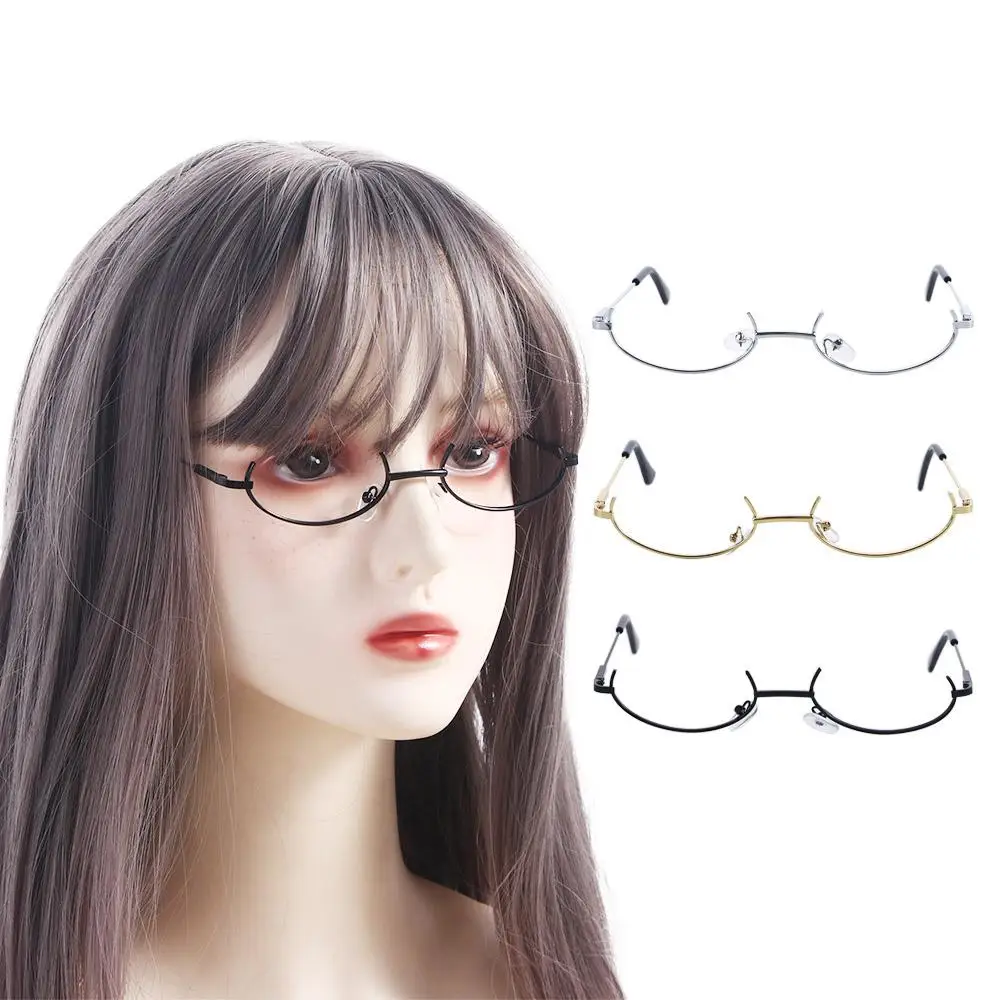 

Cosplay Without Glasses Lens Spectacle Frames Oval Glasses Frame Half Frames Glasses Frame Photography Decoration