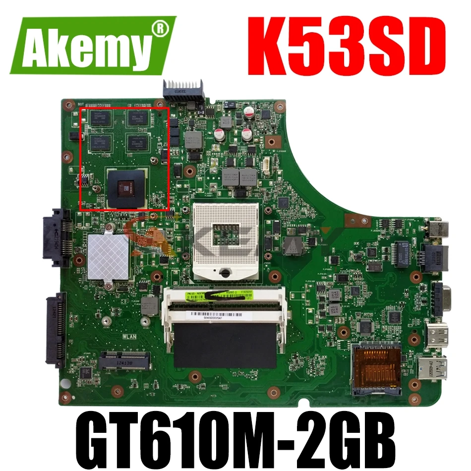 

AKEMY K53SD Laptop Motherboard For ASUS K53SD K53S Original Mainboard GT610M-2GB
