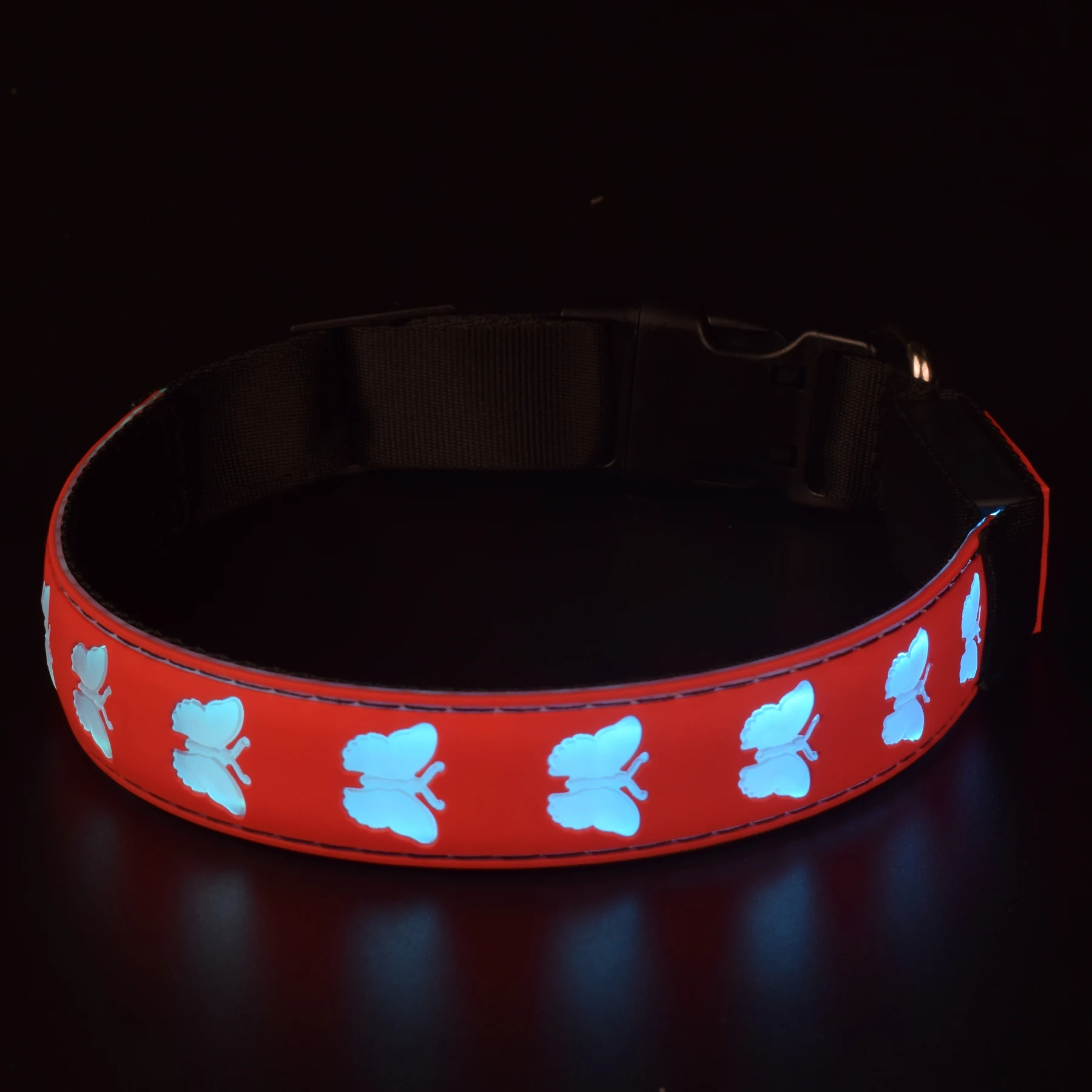 

Nylon Flashing Light Up Dog Collar USB Rechargeable Night Safety Luminous Glowing Up Led Dog Collar