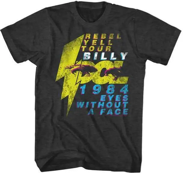 Билли идол 1984 Rebel Yell Tour Eyes без лица Мужская Футболка Music Merch
