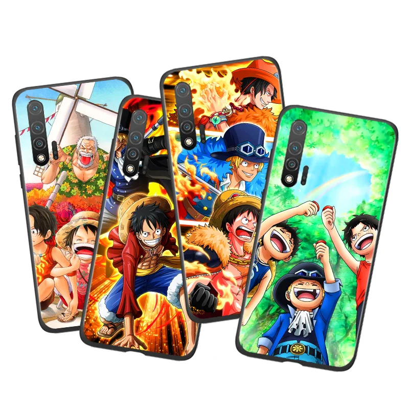 

One Piece Luffy Ace Sabo For Huawei Nova 9 8i 8 7 6 SE 7i 5T 5i 3i 3e 3 2i Pro Black Silicone Soft Phone Shell Case Capa