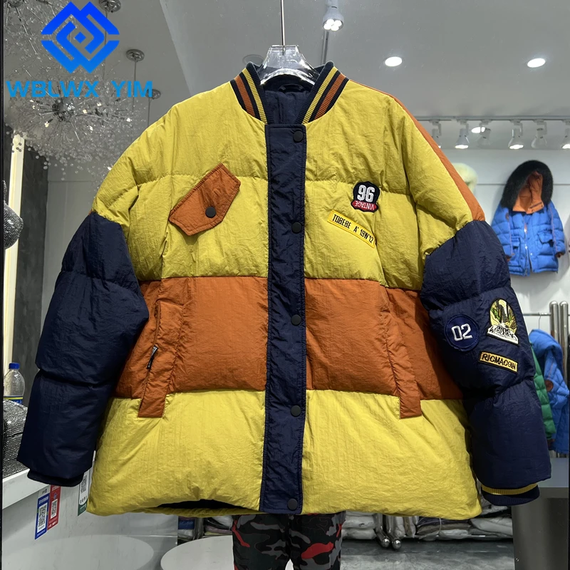 

Winter Jacket Women Parka Patch Fashion Patchwork Down Jackets Thick Warm Short Parkas Zipper Loose Casual Cotton Coat Female