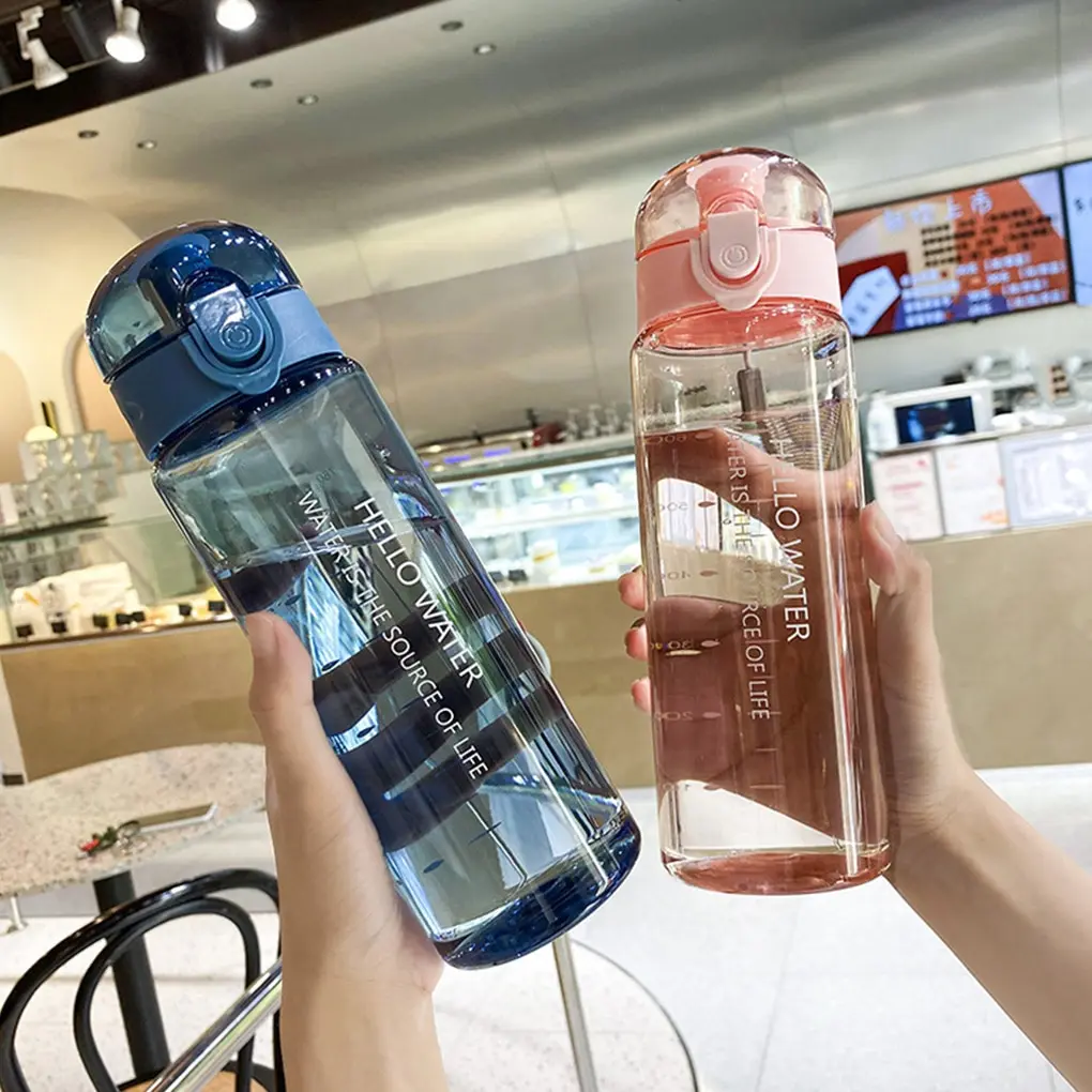 

780ml Plastic Water Bottle for Drinking Portable Sport Tea Coffee Cup Kitchen Tools Kids Water Bottle for School Transparent