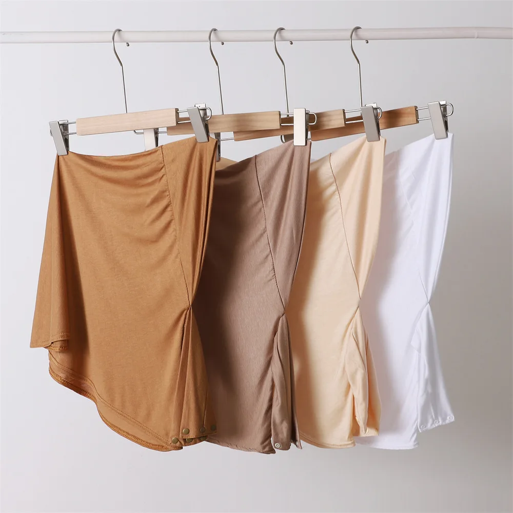 Однотонная быстрая трикотажная шапка-хиджаб с пуговицами Женская эластичная