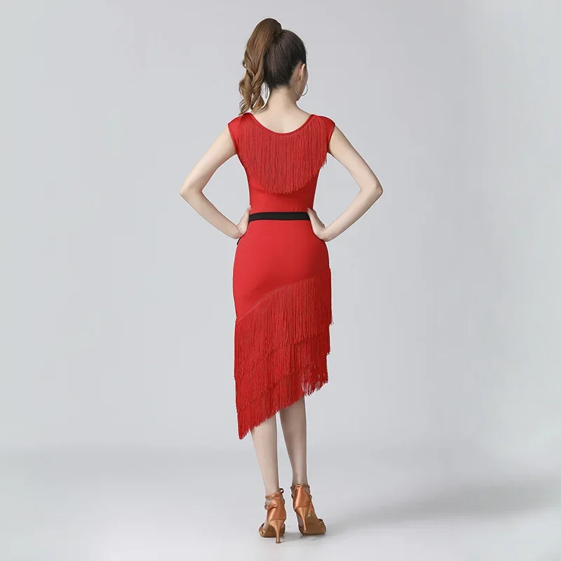 2023 женские платья для латинских танцев/выступлений черная красная женская