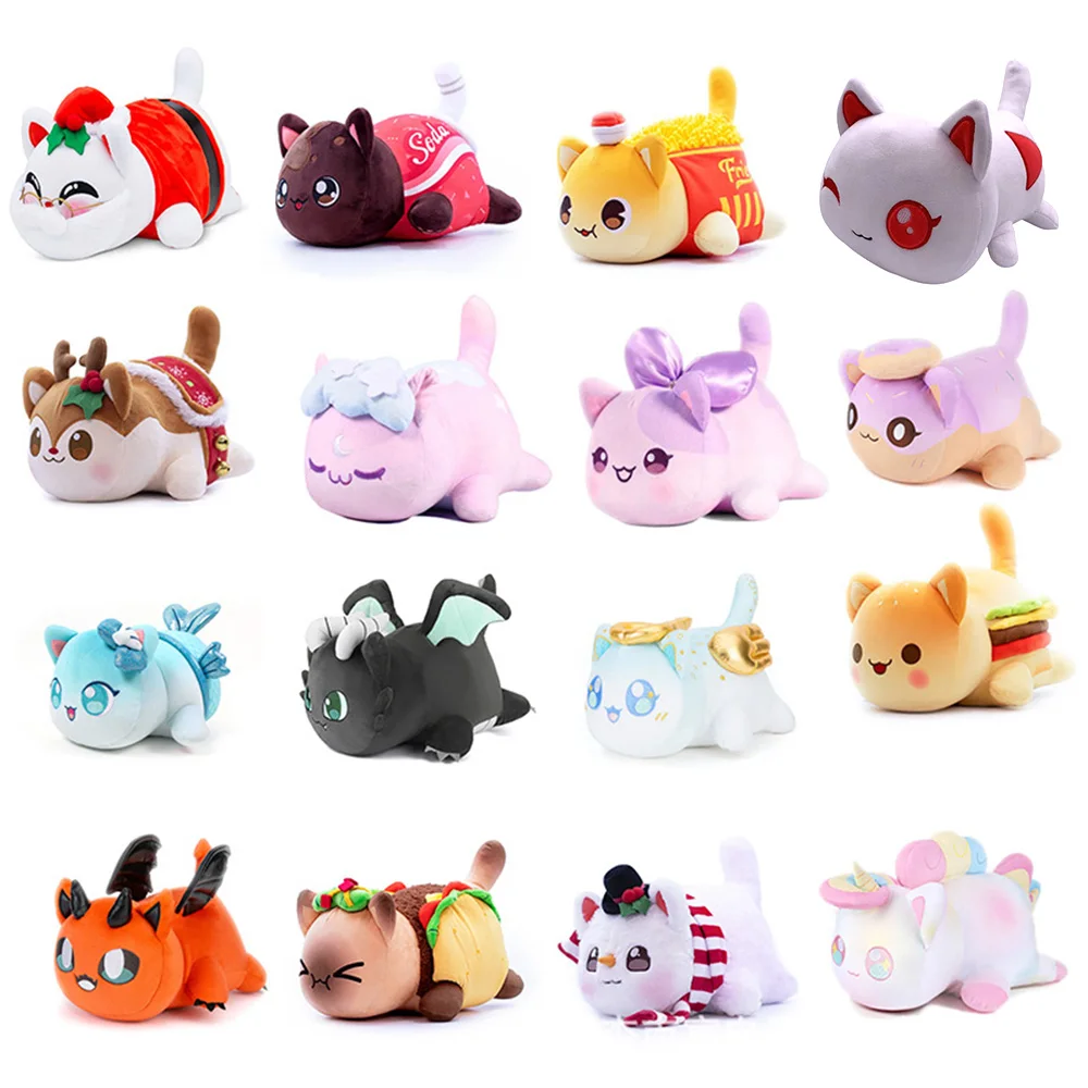 

Meows Aphmau Plush Doll Coke French Fries Burgers Bread Sandwiches Food Cat Plushie Sleeping Pillow Children's Christmas Gifts