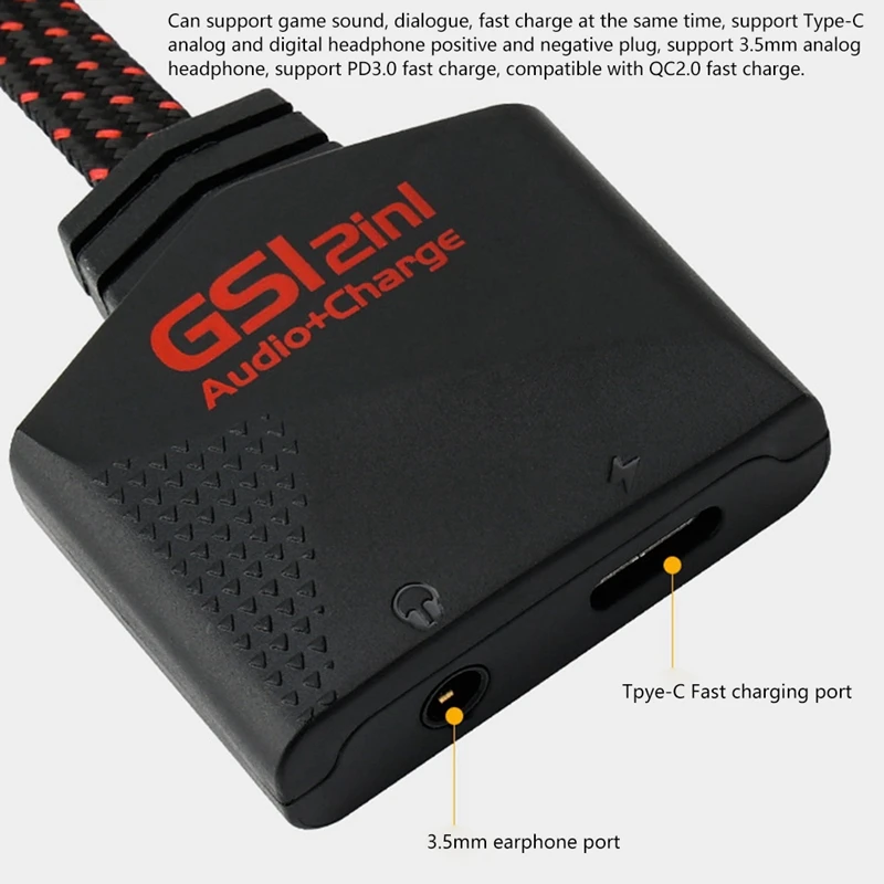 

Звуковая карта для игр в реальном времени USB звуковая карта Type-C зарядка 2-в-1 Hi-Rse Мобильная игровая Звуковая карта без внешнего накопителя