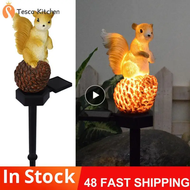 

Animal Lawn Lamp Led Squirrel Decorative Lights Amorphous Silicon Lawn Ambient Light Decorate Led Light Solar Energy Atmosphere