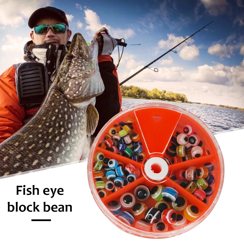 

135x 4/5/6/8mm Fish Eye Fishing Beads Mixed Color Carolina Rigs Taxes Rigs Fishing Acrylic Beads DIY Kit Bass Fishing Tackle