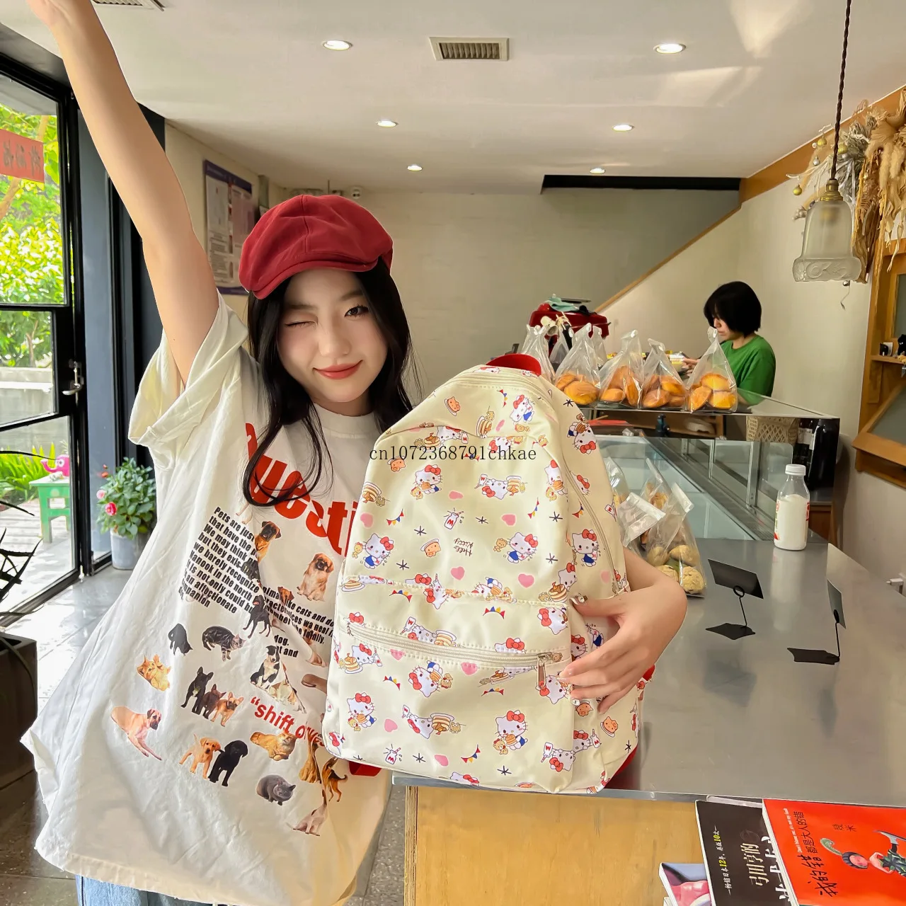 Hello Kitty Schoolbag Cute Stylish Versatile Large Capacity High School Students Schoolbag Computer Bag Casual Women backpack