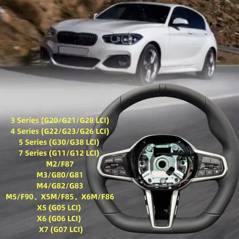 Фото Индивидуальный замшевый руль для BMW серии G: M3, M5, X5, X6, G01, G12, G20, G29, G30, G35, G37, G80, G82. №5