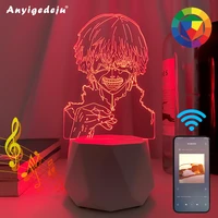 bluetooth speaker led tokyo ghoul ken kaneki 3d lamp for bedroom decor nightlight cool birthday gift acrylic led night lights