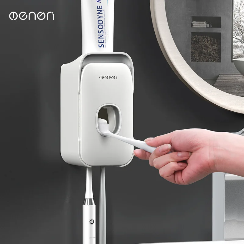 

Automatic Toothpaste Dispenser Wall Mount Bathroom Accessories Waterproof Toothpaste Dispenser Squeezer Toothbrush Holder