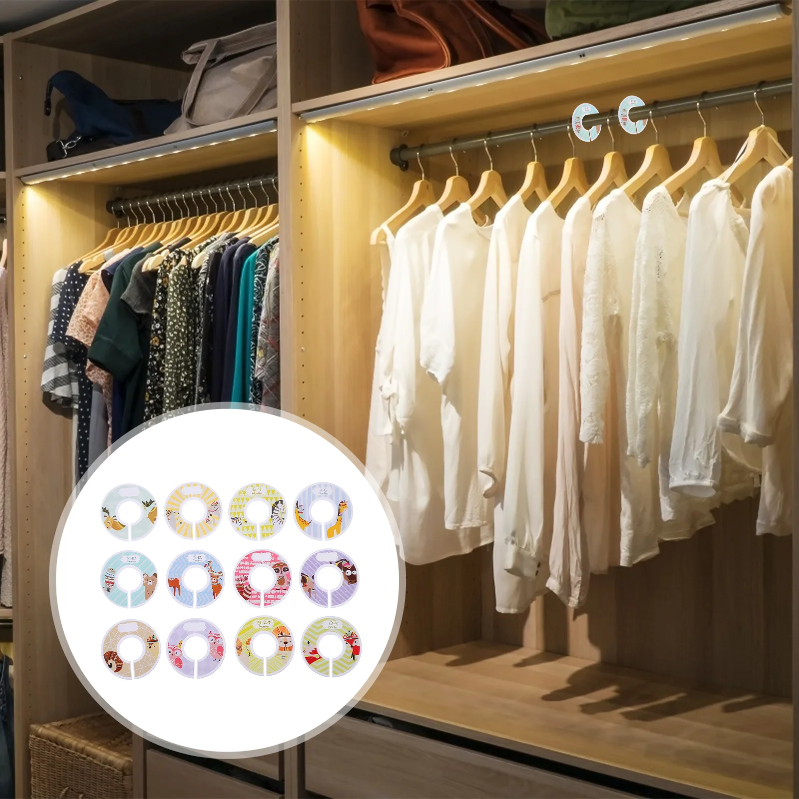 

Разделители для детской одежды, размер одежды, подвесной шкаф, разделитель для одежды, вешалка для детской, органайзер, разделитель для удоч...