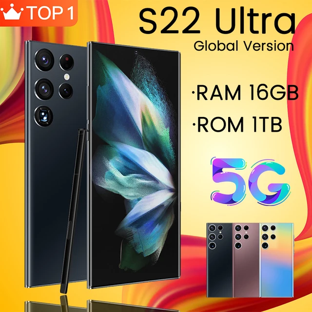 Global Version S22 Ultra 7.3 Inch Smartphones 4G/5G Network Cellphone 16G+1TB 8000mAh 48+100MP Dual Sim Android Mobile Phone