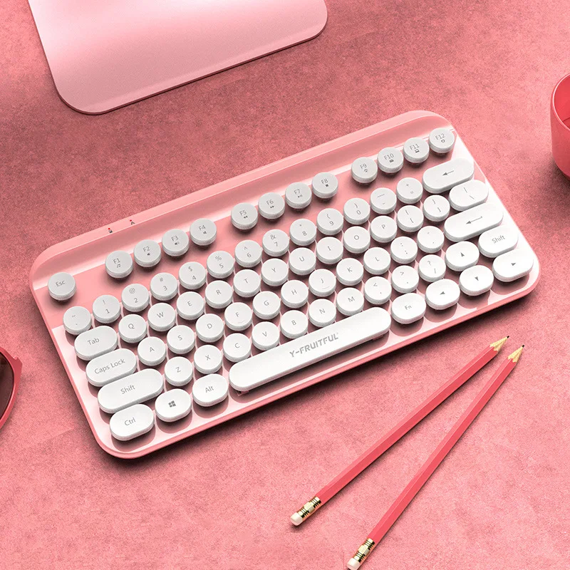 

Yunguoguo Y60 office computer business Mini Wireless 2.4G punk wireless keyboard pink keyboard mini pc wireless keyboard