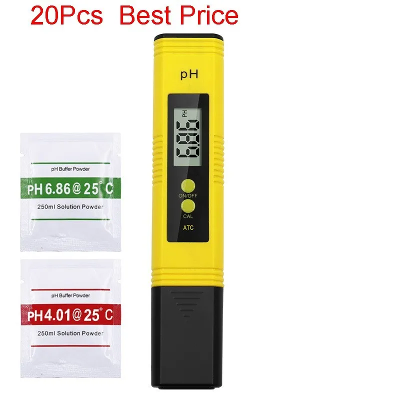 

PH-метр 20 шт./лот, 0,01 Высокоточный тестер качества воды с диапазоном измерений 0-14, подходит для аквариума и бассейна
