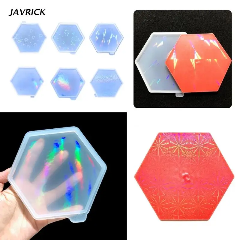 

Epoxy Resin Cup Mat Moulds with Rainbow Light Effect Coaster Molds for Resin Silicone Molds Table Ornaments