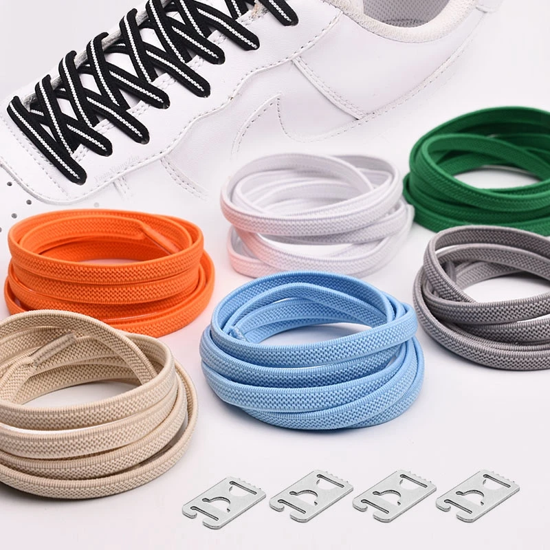 1Pair Elastic Shoelaces No Tie Shoelaces Children Adult Quick Lazy Laces Flats Rubber Sneakers Running Shoelace 24 Colors