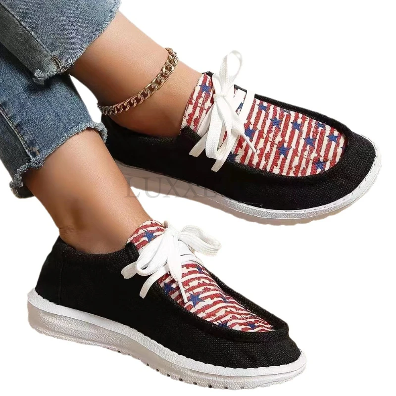 

Туфли женские с круглым носком, Вулканизированная подошва, дышащие, на шнуровке, разные цвета, весна-осень