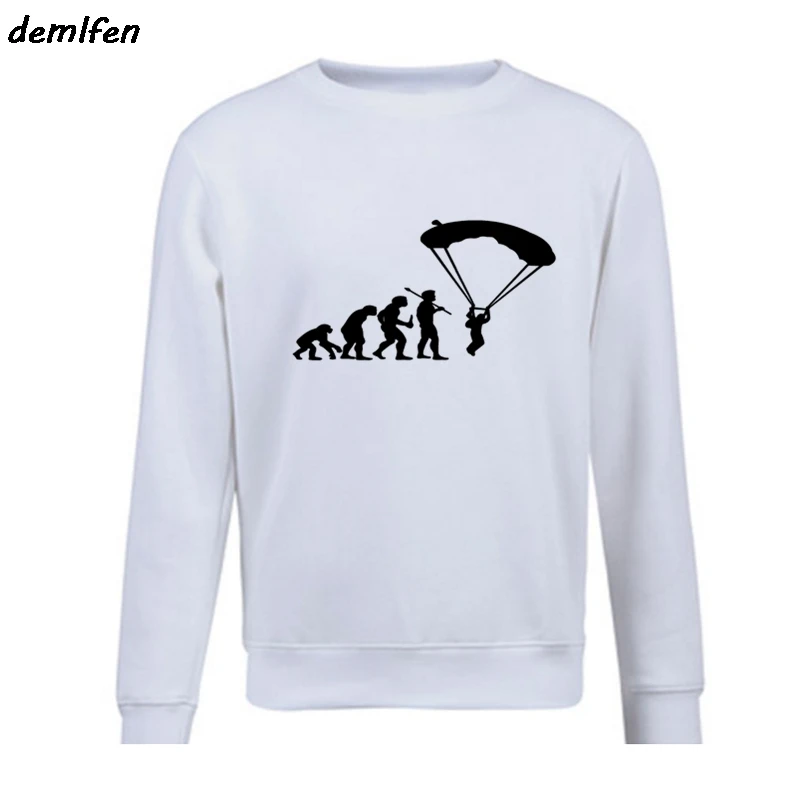 

Novelty Evolutionary Skydiving Parachute Hoodie Men's Fashion Spring autumn Pullover O-neck Sweatshirts Print coat Streetwear