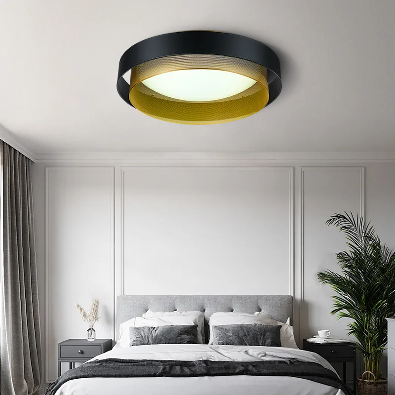 

SANDYHA Nordic Round Ceiling Light Lamp Bedroom Living Room Lampadario Soffitto Moderno Luces Led Habitacion Techo Led Para Sala