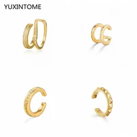1pc plated 24k gold925 silver clip earrings for women ear cuff conch non hole diamond pattern earrings fashion jewelry