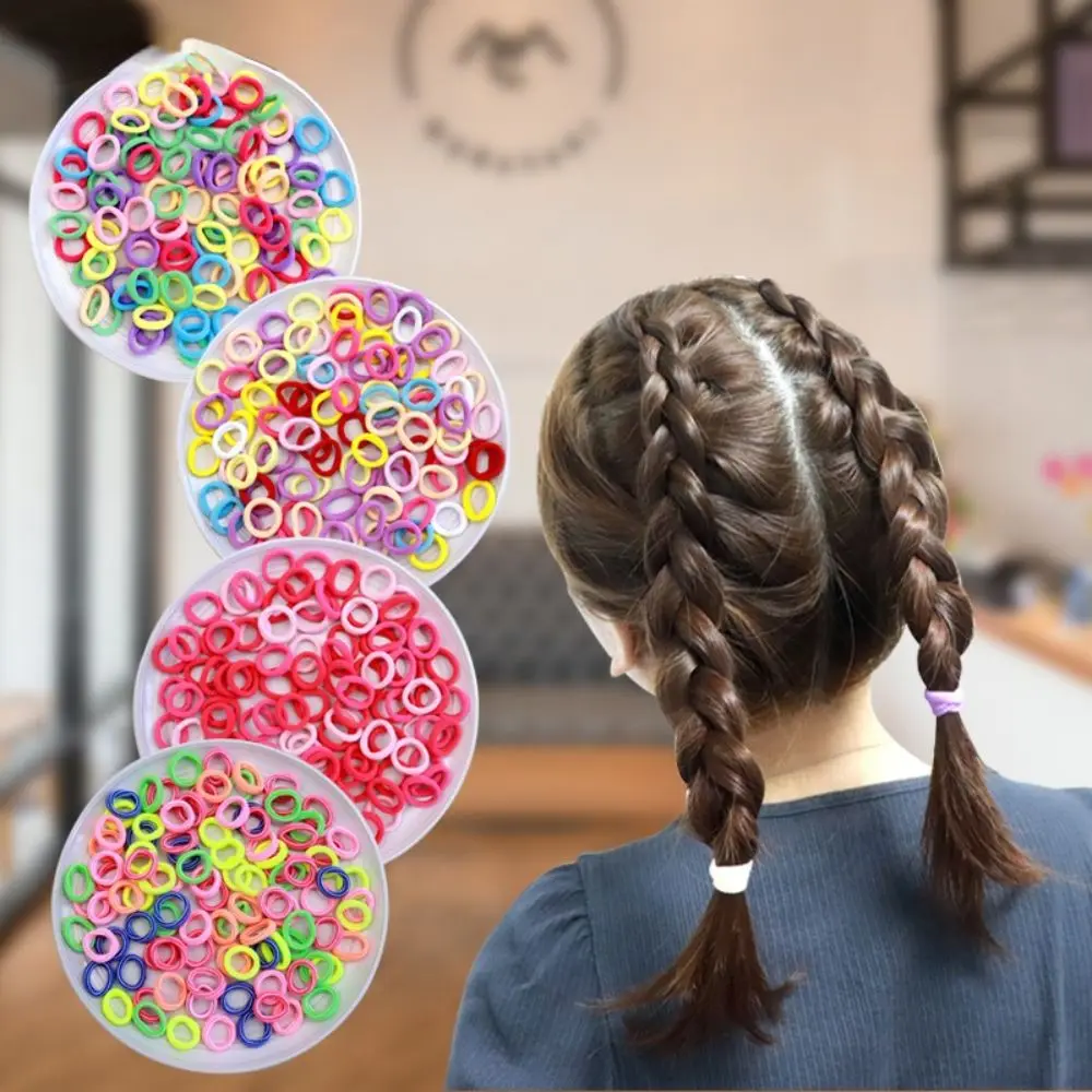 

50Pcs Colorful Baby Elastic Rubber Bands Multicolor Girls Kids Ponytail Hairstyles No Harm Small Hair Tie Hair Accessories