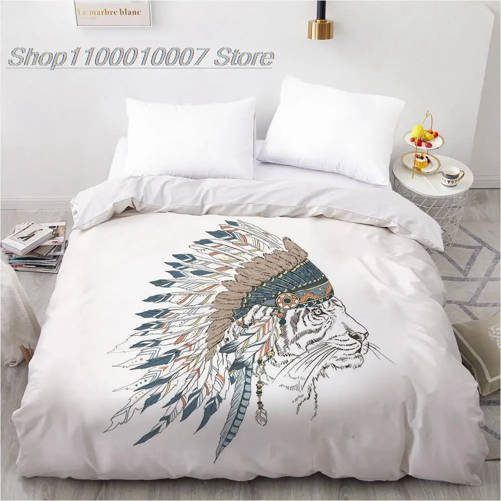

3 Pcs 3D Printed The King Tiger Duvet Cover 240x220 King Size Printing NO Pillowcases And NO Sheets Home Textiles Comforter