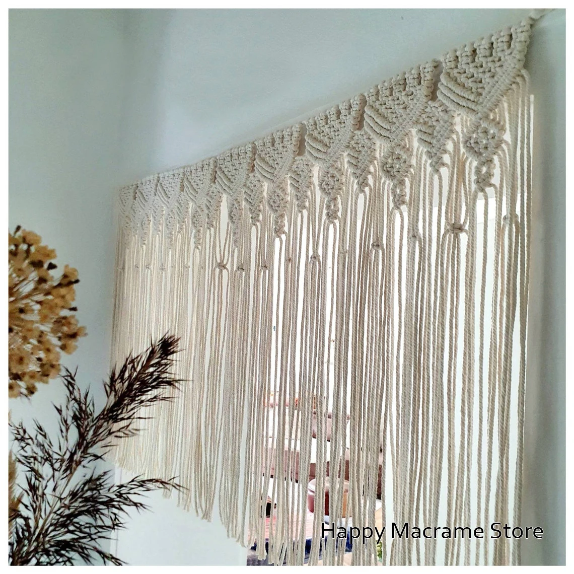 Большая занавеска на дверь и окно из макраме дизайнерская настенная цепочка в