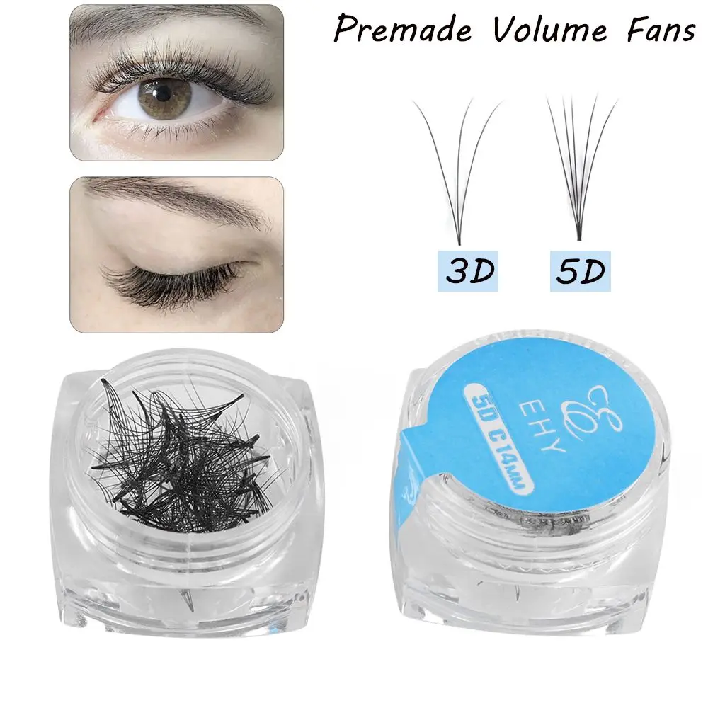 

Semi Permanent 0.07 Thickness Natural Long Mink Hair False Eyelashes Eye Lash Extension Russia Premade Volume Fan