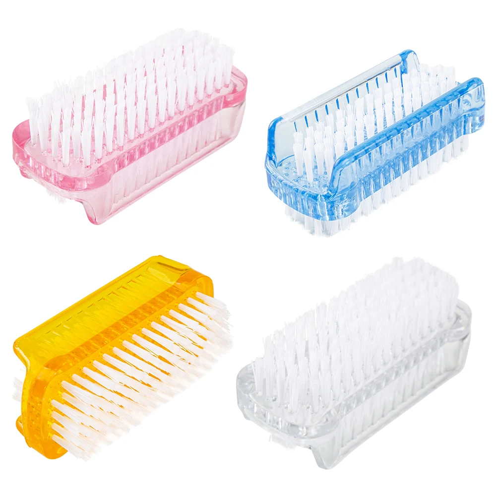 

10/20Pcs Plastic Nail Dust Powder Cleaning Brush Double Sided Hand Fingernail Toes Scrubbing Brush Cleaner Pedicure Scrub