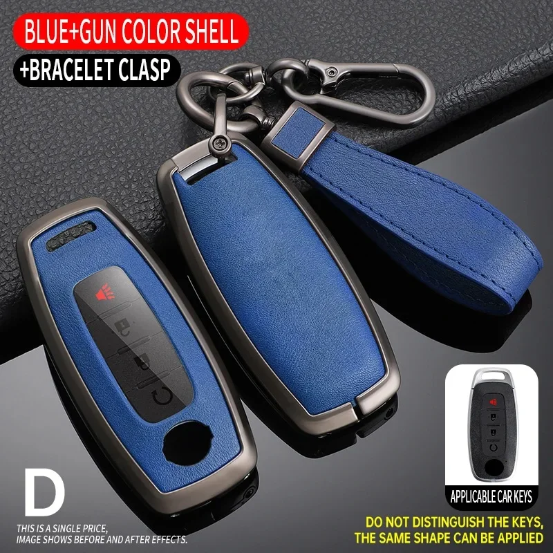 Чехол из цинкового сплава и кожи для автомобильных ключей Nissan Juke 2023 X-trail T33 Qasqhai J12