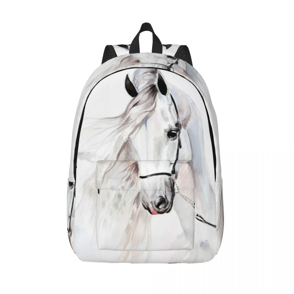 

Student Bag Watercolor Andalusian Horse Portrait Backpack Parent-child Lightweight Backpack Couple Laptop Bag