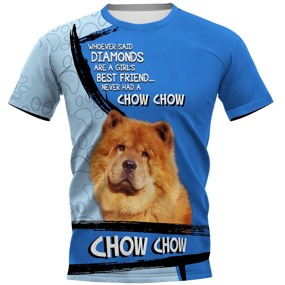 Футболки CLOOCL Chow футболки с 3D рисунком животных и собак модные пуловеры для