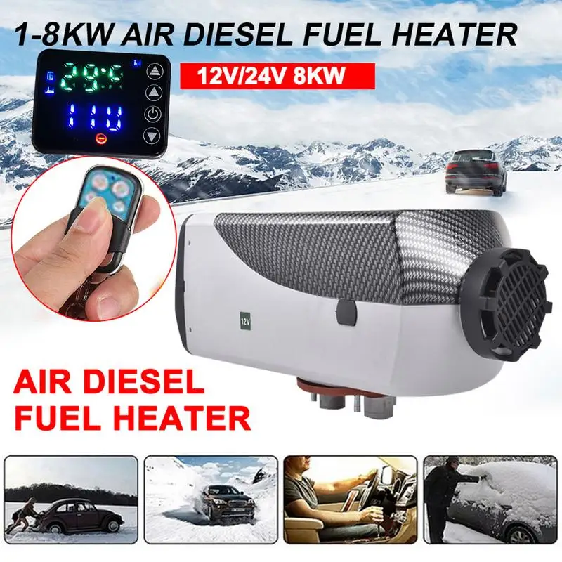 

Truck RV Air Diesels Fuel Heater 12/24V 8KW Car Bus Trailer Auxiliary Parking Heater With LCD Switch Remote Control