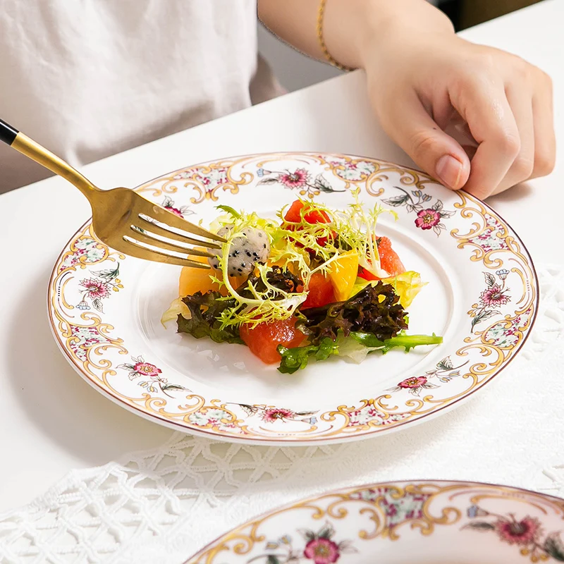 

Набор из 4 фарфоровых тарелок, набор фарфоровых обеденных тарелок, набор керамических тарелок для кухни, 8 дюймов