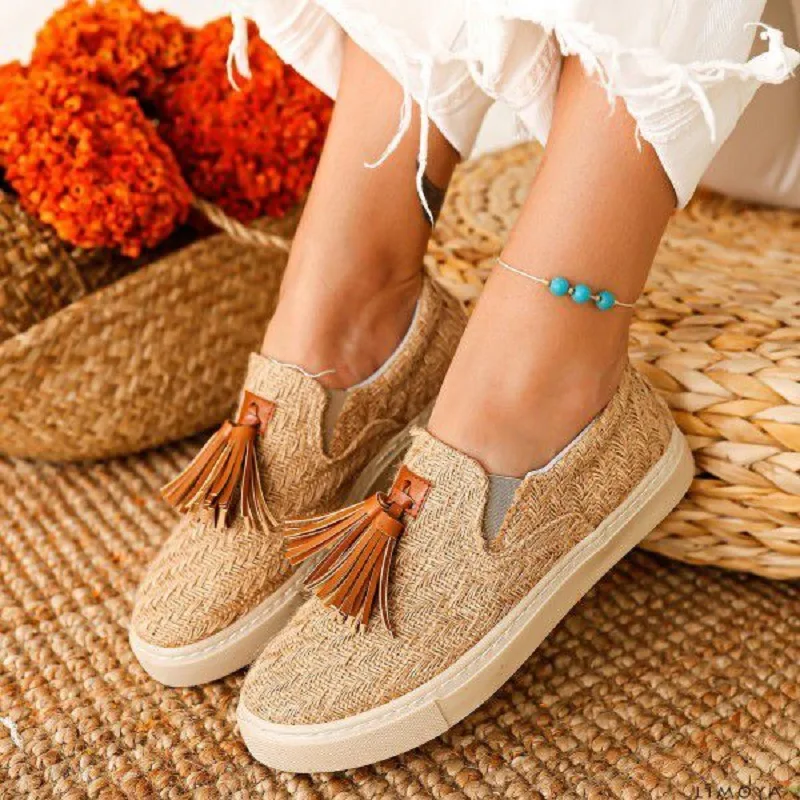 

women flats casual shoes woman plus size flat shoe slip on round toe tassels loafers chaussures femme zapatos mujer sapato 35-43
