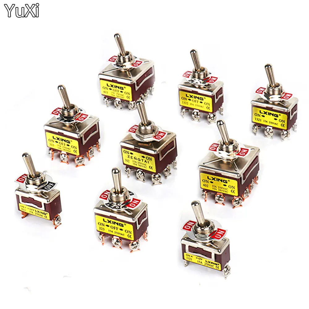 

E-TEN High-end Mini Auto Toggle Switch AC 250V 16A 2/3/4/6/12 Pin ON-OFF-ON 2/3 Position Silver Contact with Waterproof Cap