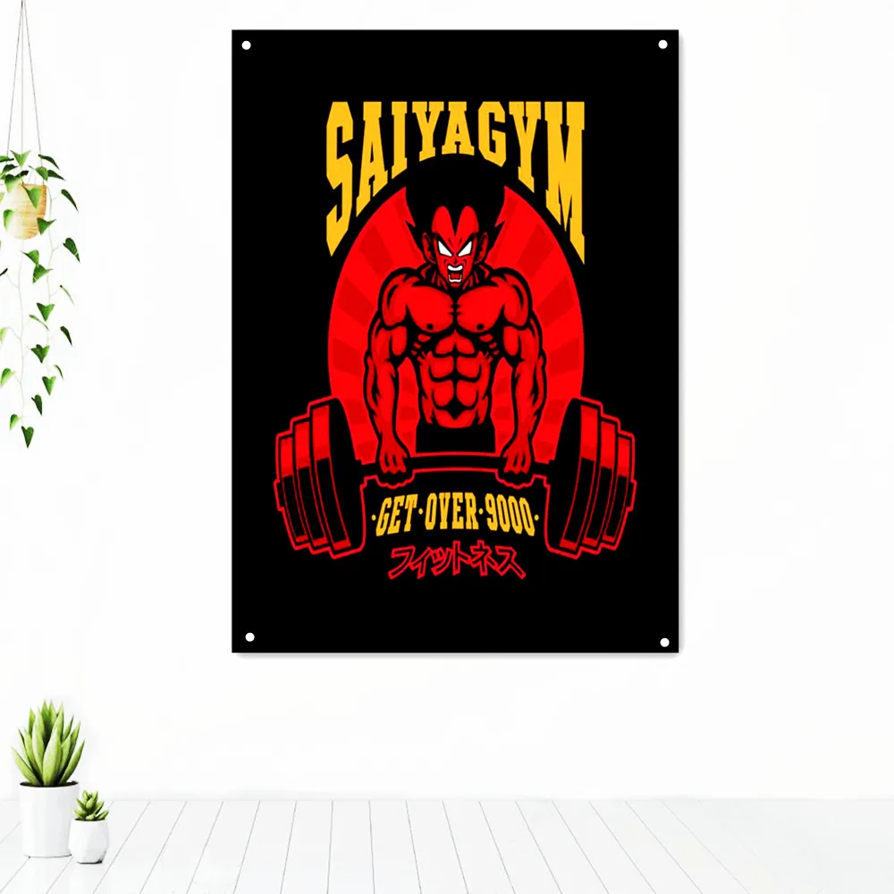 

Sports Fitness Poster Wall Art Home Decoration Exercise Inspirational Tapestry Gym Workout Decorative Banner Flag Mural For Wall